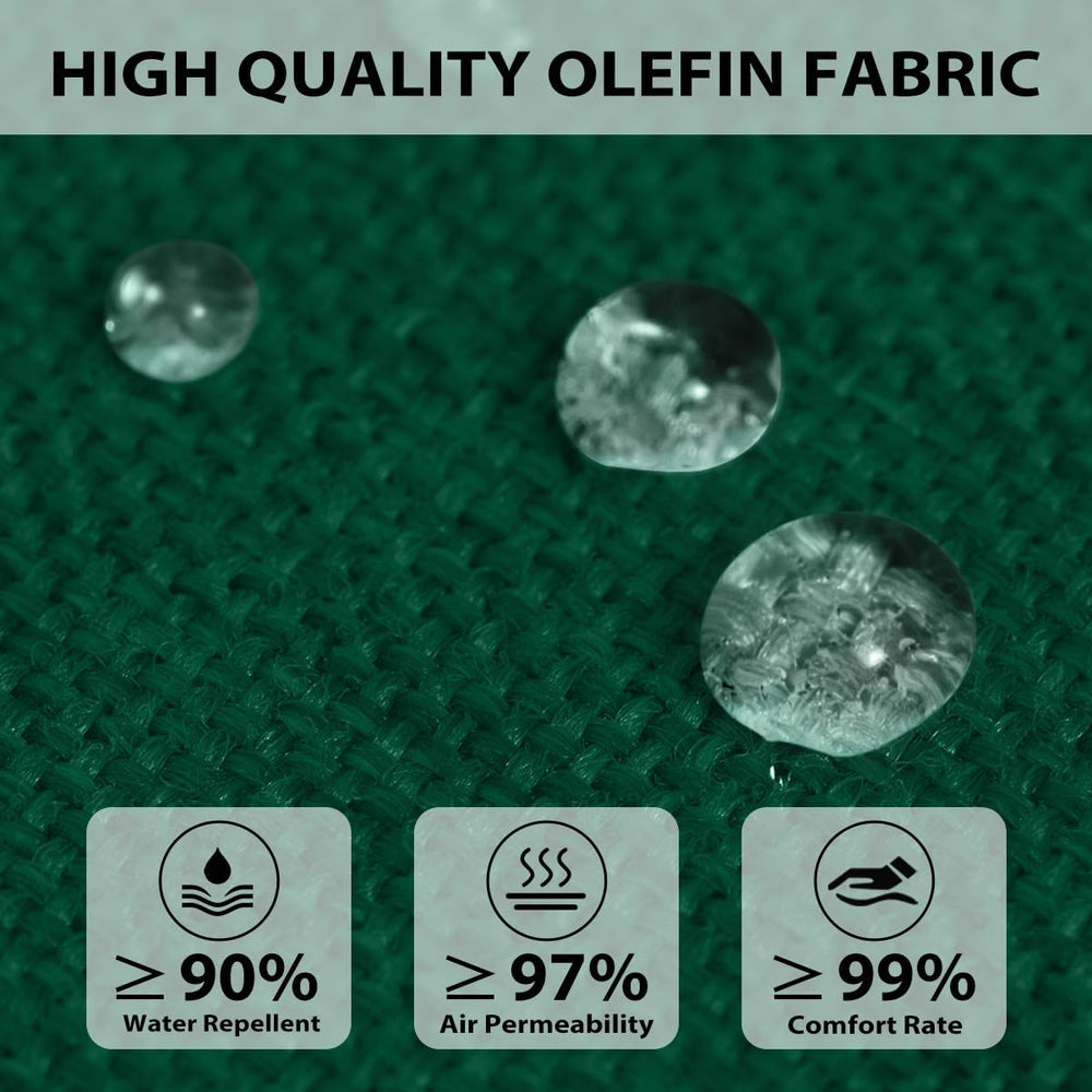 Olefin Deep Seat Cushion Set of 2, Water Resistant Patio Dark Green 24x24x4