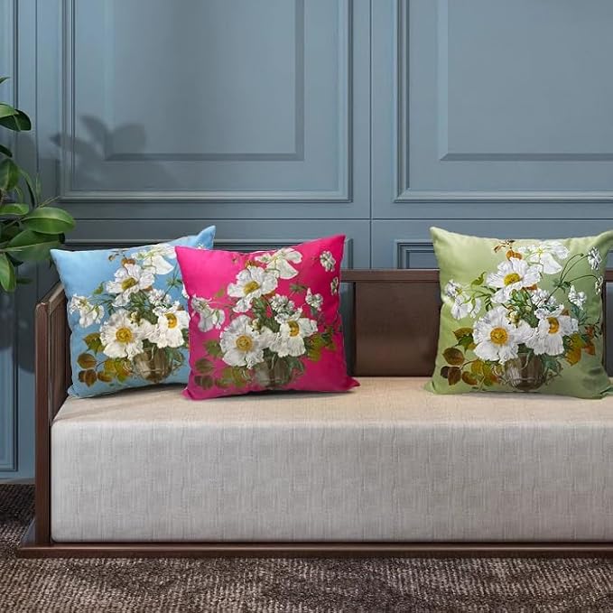 Elegant Velvet Floral Throw Pillow Cover Double Sides Handmake Flower - Image 5