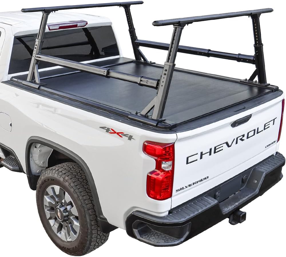 Syneticusa AR Retractable Tonneau Cover+R1 Rack Fit 2000-2027 Ram 1500 2500