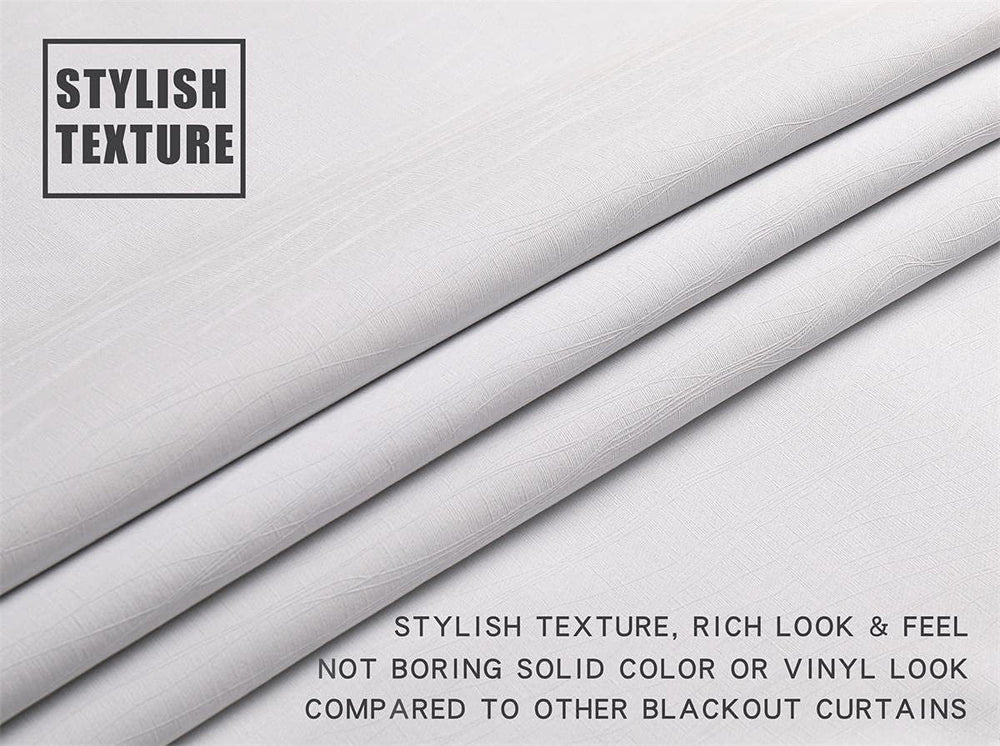 G2000 100% Blackout Curtains for Bedroom Living Room 84 Inches Long White Roo...