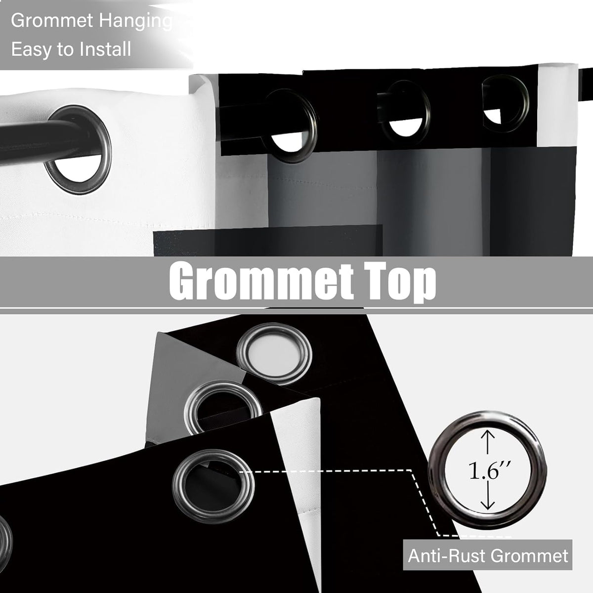 tyrot black white grey blackout curtains for bedroom on a desk or shelf