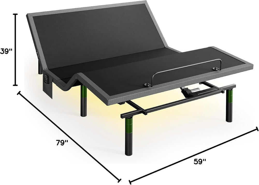 Marsail Queen Adjustable Bed Base Frame, 4 Ports USB A&C Adjustable Bed B...