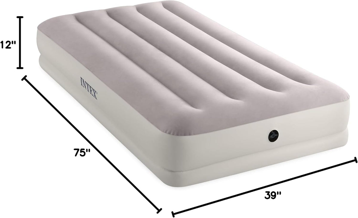 intex 64177e dura-beam standard prestige mid-rise air mattress:, front angle view