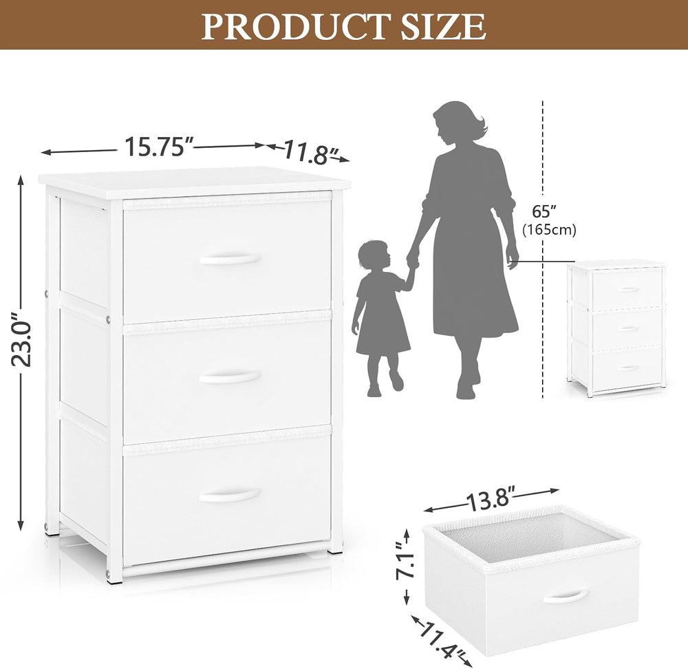2-Pack Stackable Storage Drawers (6 Drawers Total), White Closet Drawers Orga...