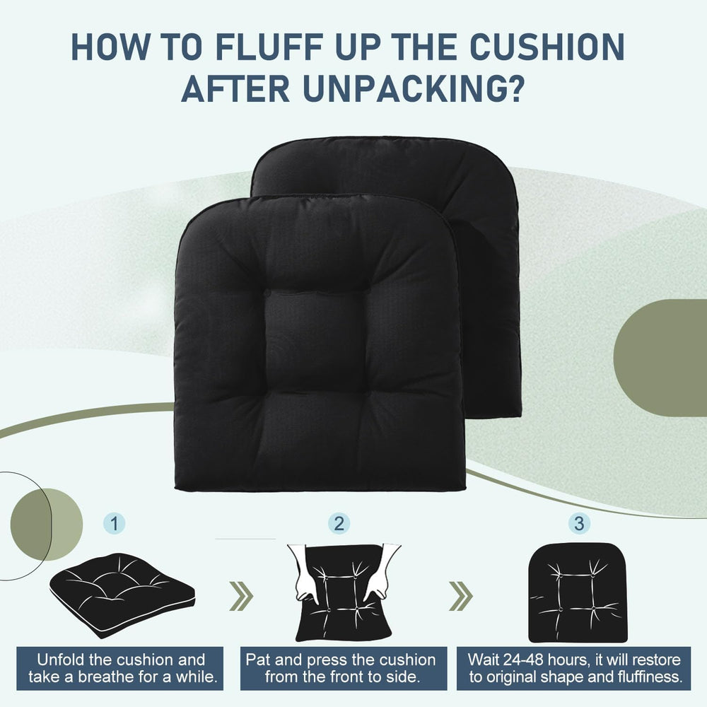 downluxe Outdoor Chair Cushions Set of 4 for Patio Furniture, Water Resistant...