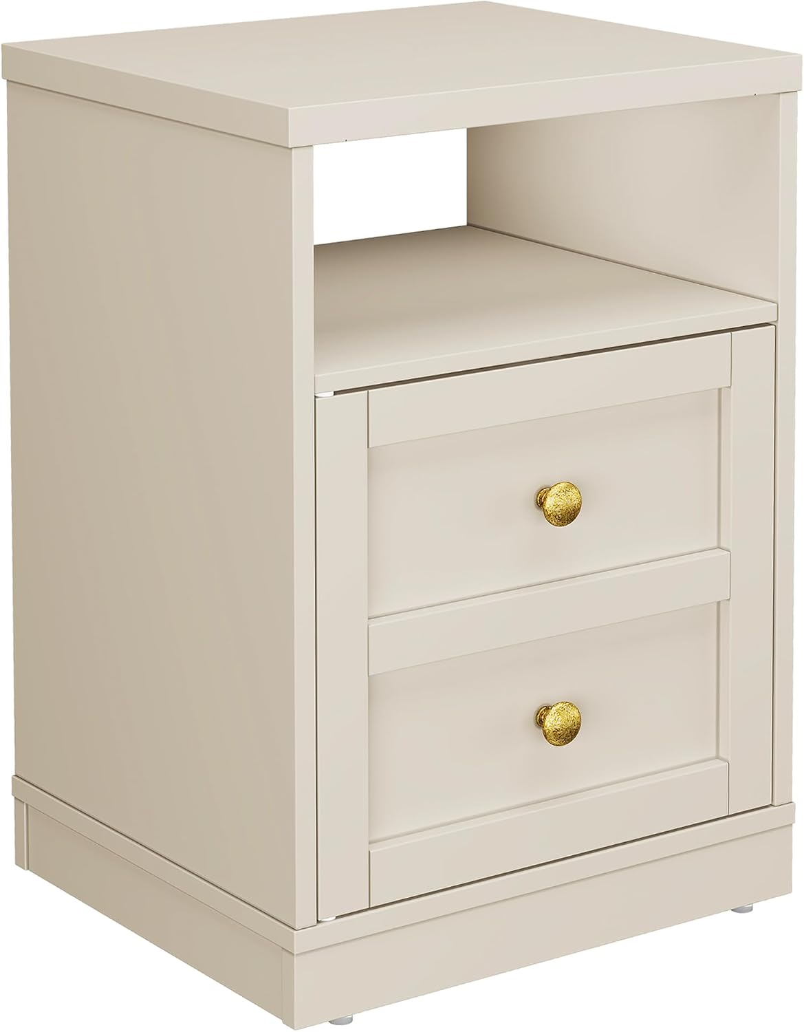 royalcraft beige nightstand with storage shelf and door, view 9