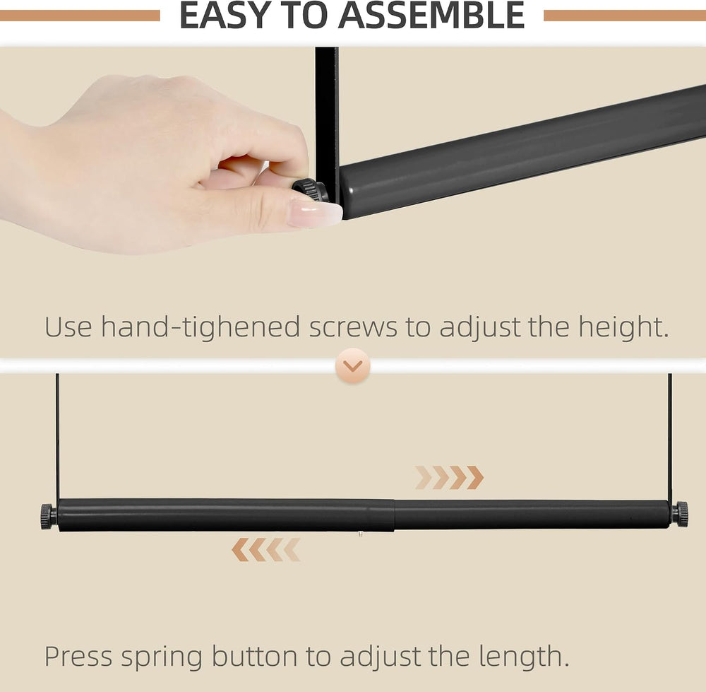STORAGE MANIAC Adjustable Closet Rod for Hanging Clothes, 2 Pack Black