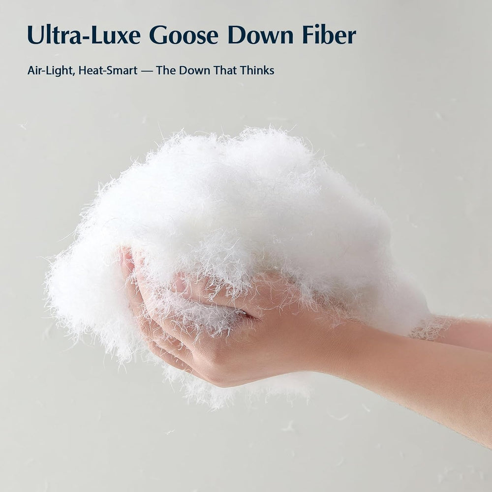 Pacific Coast Goose Feather Down Fiber Comforters King Size, Extra Fluffy Whi...