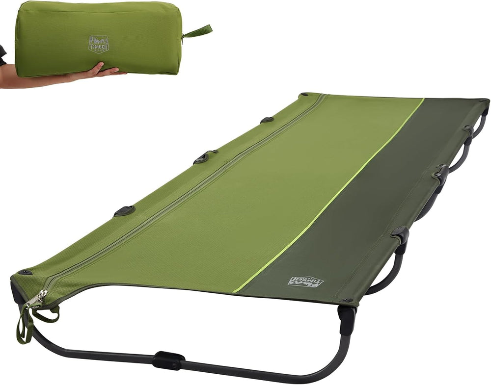 TIMBER RIDGE 20-Second Quick Set-Up Camping Cot, Aluminum Folding Cot