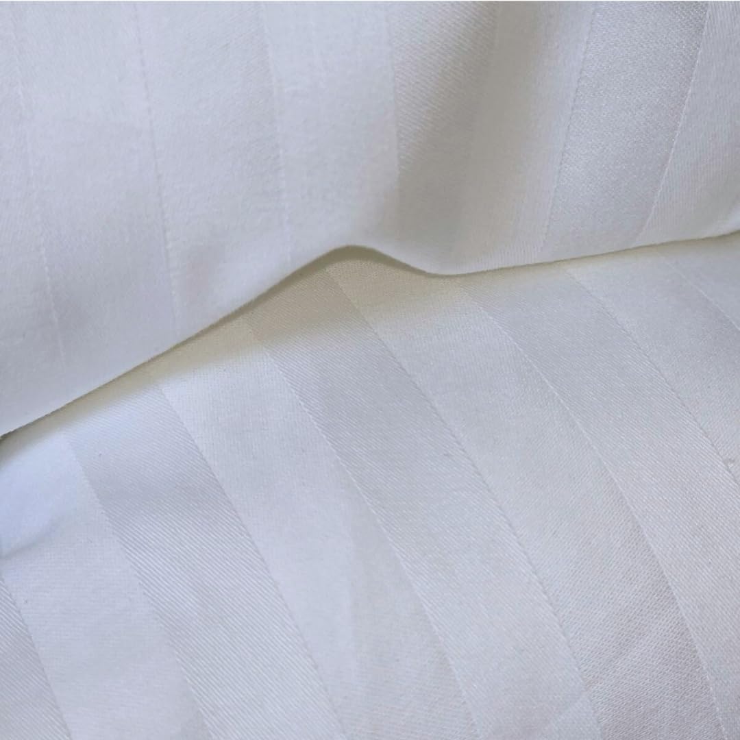 Continental Bedding Toddler Duvet Protector 100% Cotton 300TC Damask Stripe with Zipper Closure and Inner Ties, Fits Crib & Toddler Bed Comforters, 39x47 inch