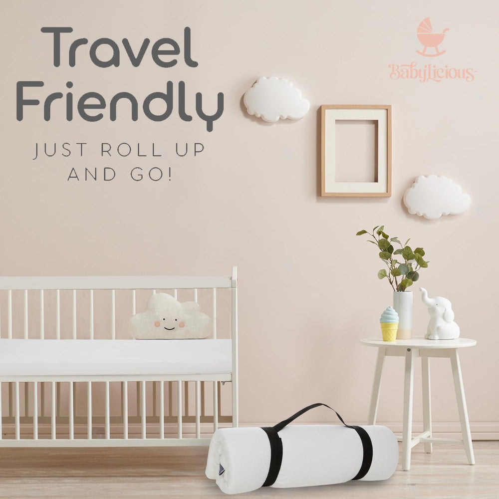 Pack and Play Mattress Pad 38" x 26" Waterproof Roll Up Memory Foam...
