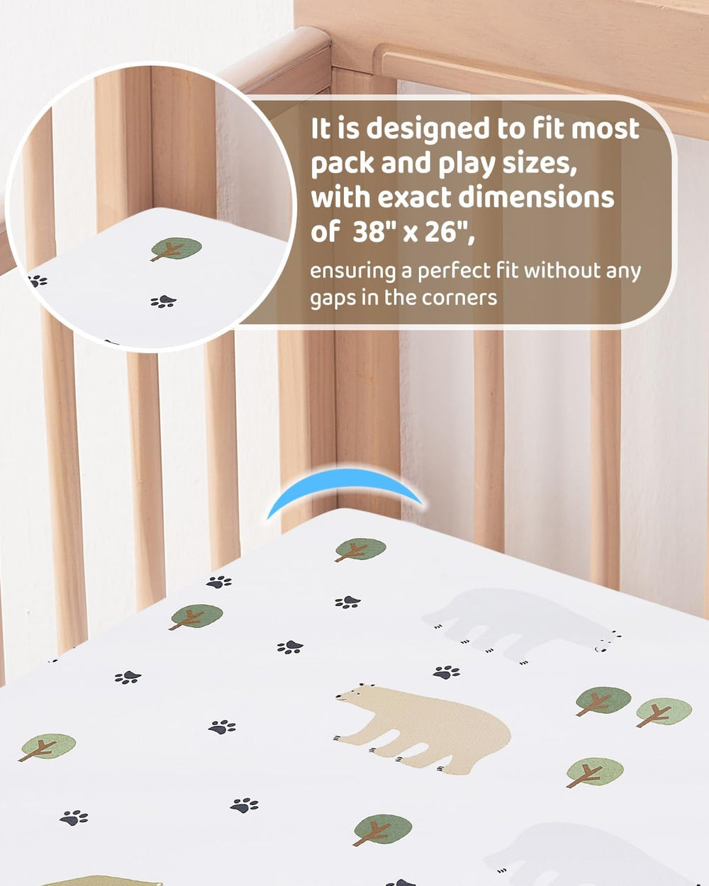 lasoftan Pack and Play Mattress - 38" x 26" Soft Breathable Portabl...