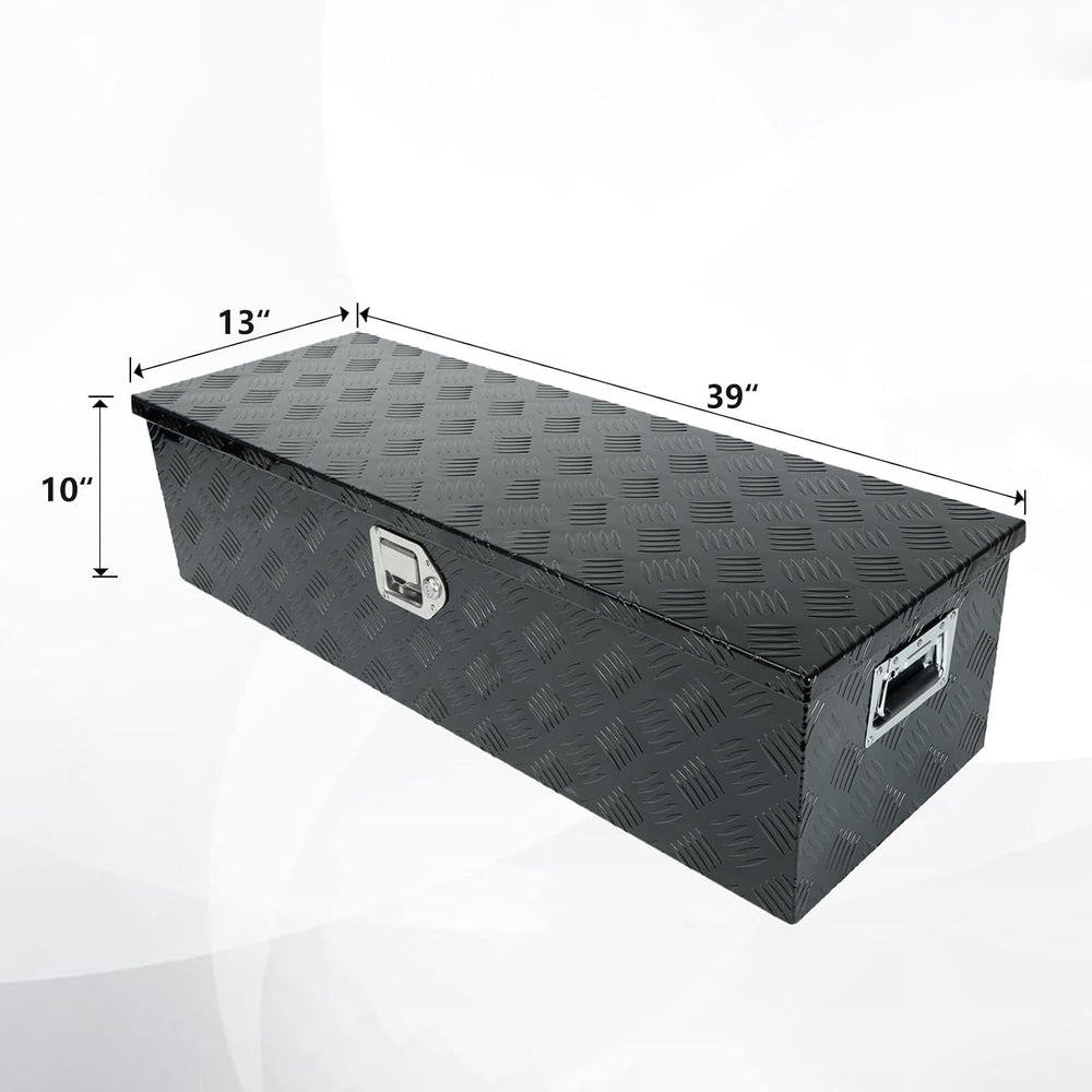 39 Inch Heavy Duty Aluminum Stripes Plated Tool Box Pick Up Truck Bed RV Trai...