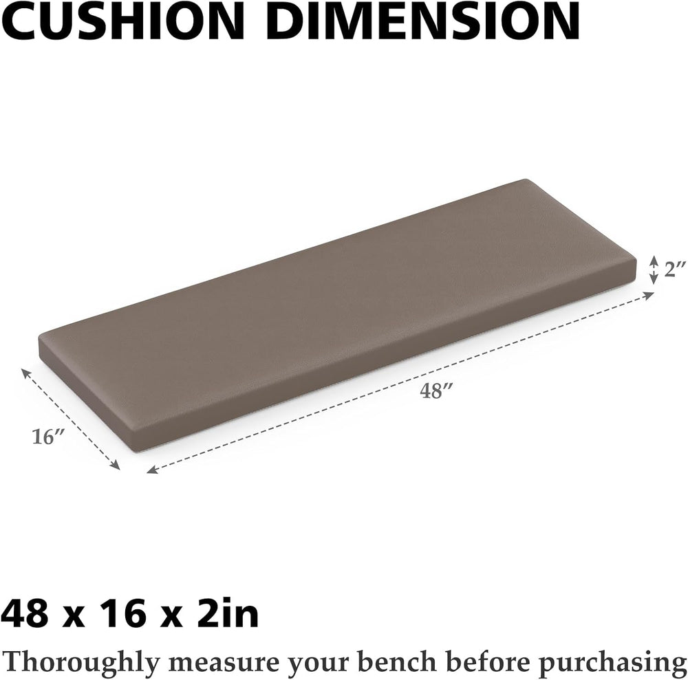 Shinnwa Waterproof Bench Cushion with Ties for Indoor Furniture, Dual-Layer M...
