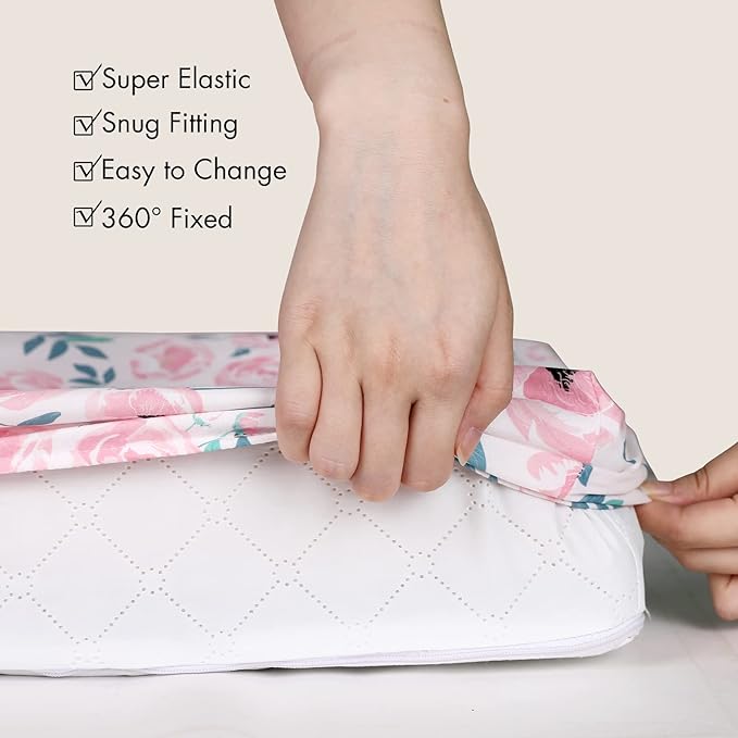 Gllquen Baby Bassinet Sheets Set 2-Pack, Breathable Cozy Bassinet Fitted Sheet - Image 7