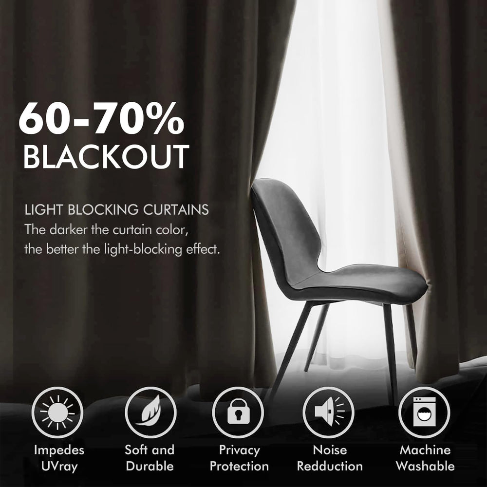 MIULEE Velvet Blackout Curtains Beige 52 x 84 Inch Length 2 Panels