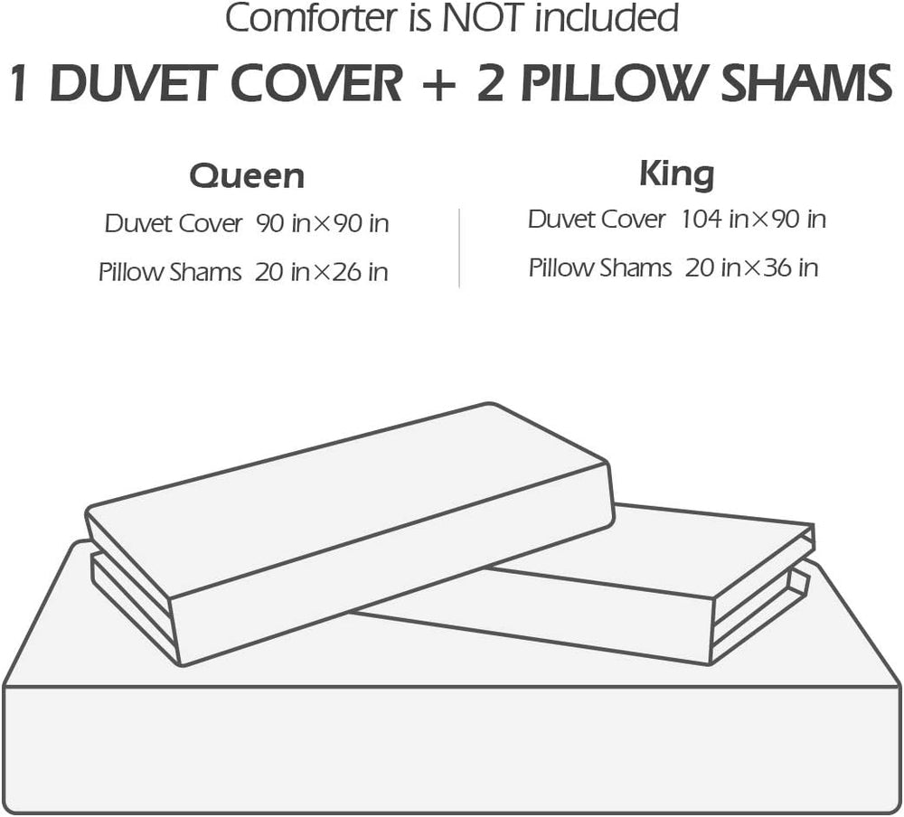 SLEEPBELLA Duvet Cover Queen, 600 Thread Count Cotton Blue & Green Paisle...