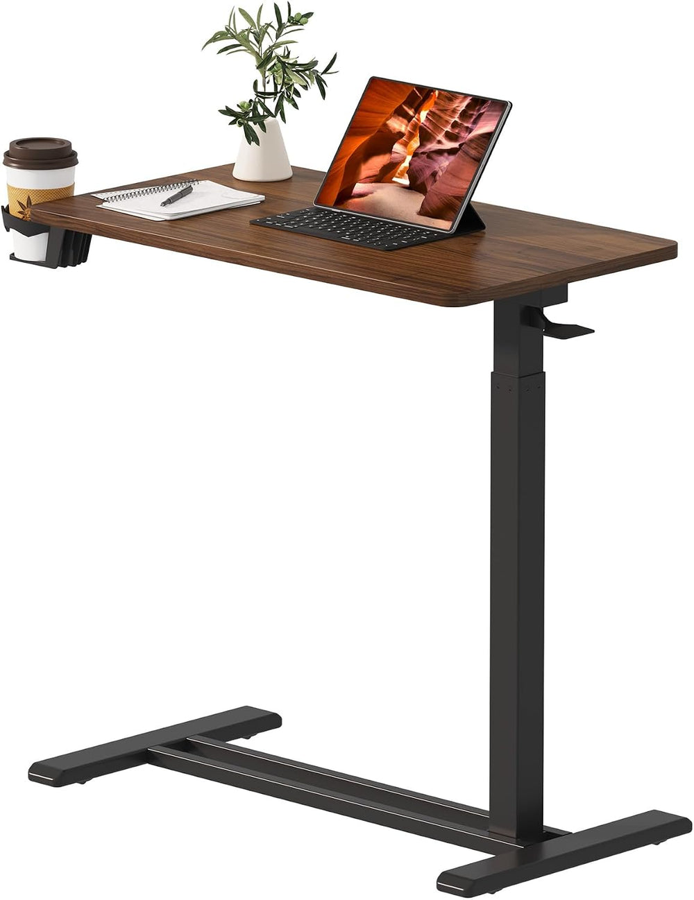 28'' Medical Overbed Bedside Table with Wheels,Rolling Table