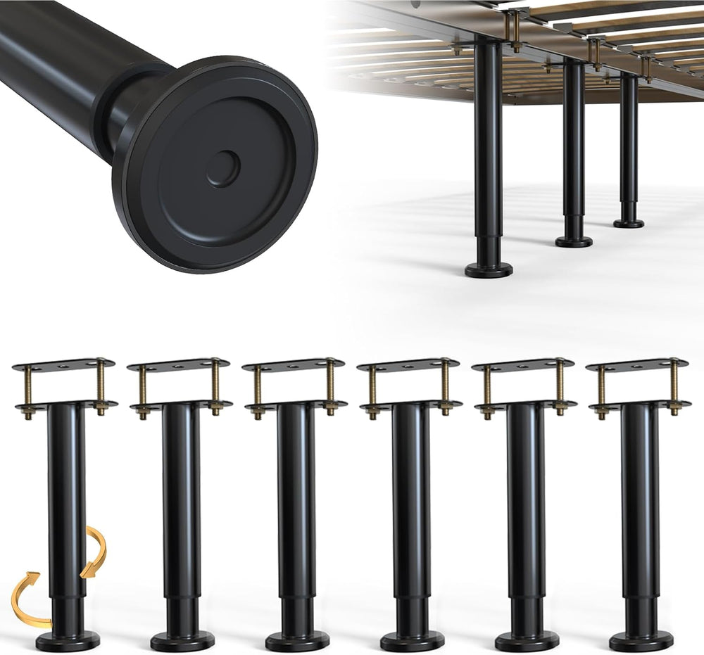 Under Bed Metal Support Legs, Adjustable Height Bed Frame Support Leg, Bed Sl...