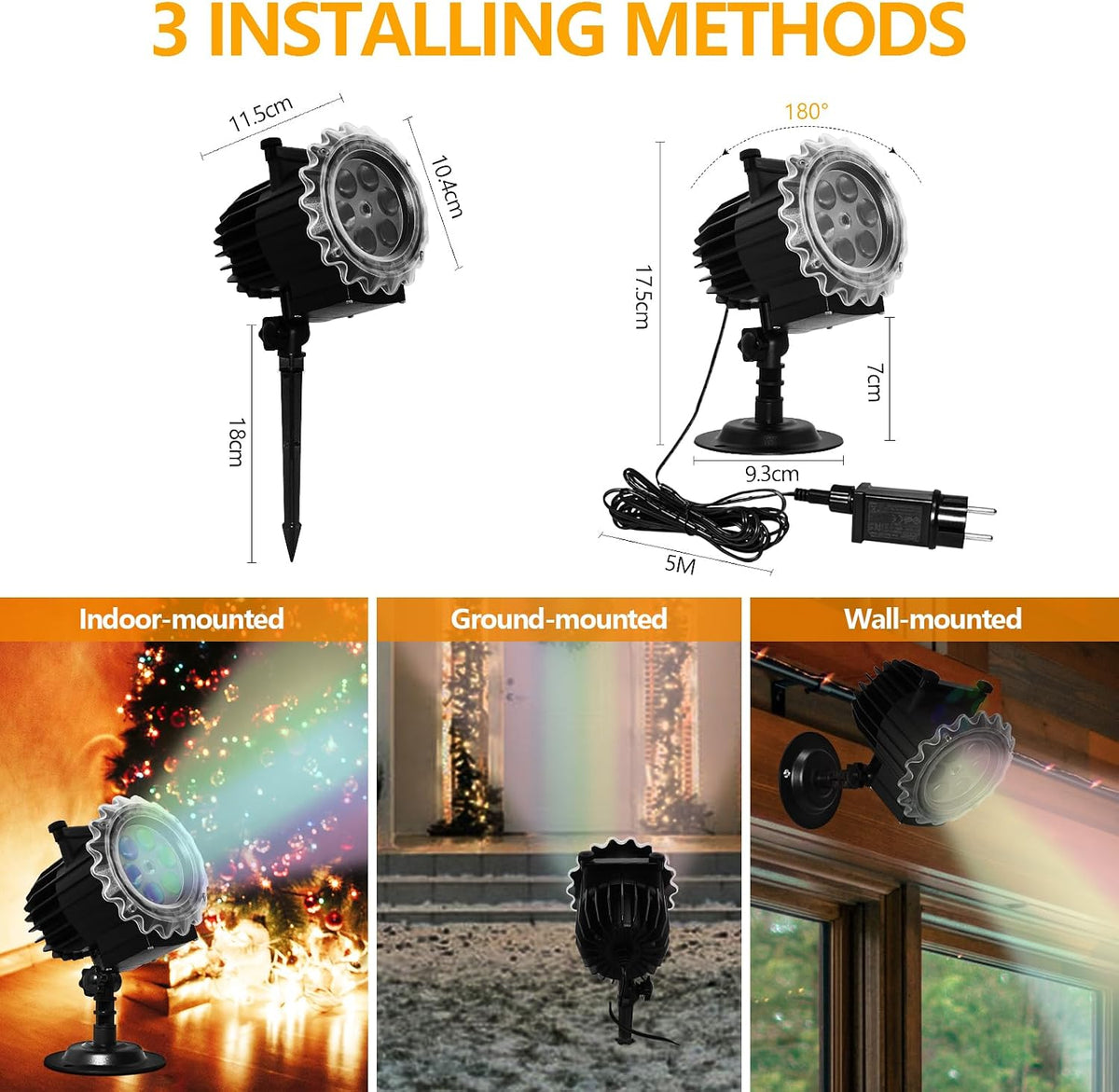 Halloween Projector Lights Outdoor, 8 Images Mode Halloween Lights Projector with 96 Cartoons, Waterproof Holiday Projector with Remote Control and Timer for Halloween Decorations