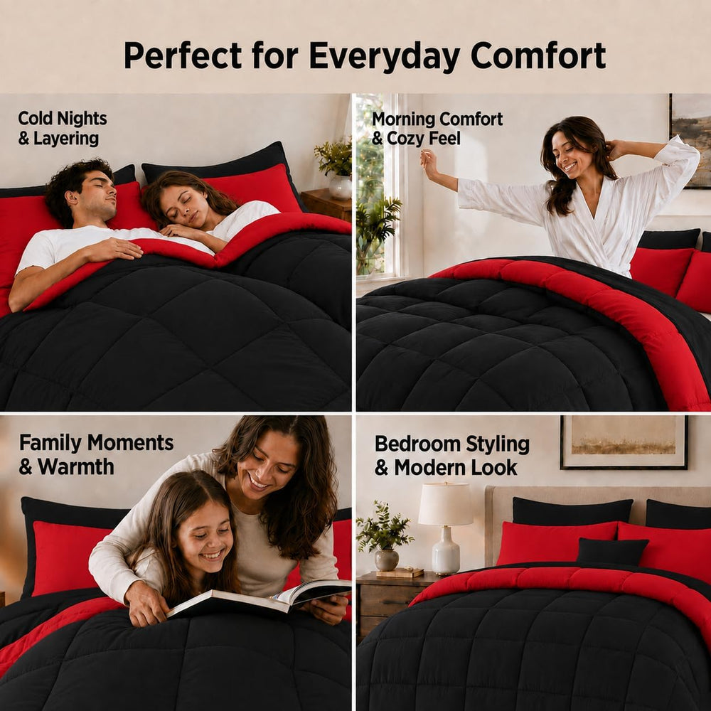 Anluoer Queen Comforter Set 7 Piece, Soft Bed in a Bag Queen Bedding Sets