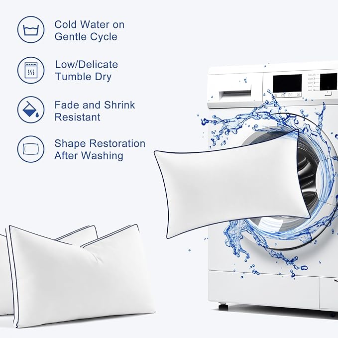 Premium Pillows Standard Size Set of 2, Fluffy and Supportive 7D Down - Image 7