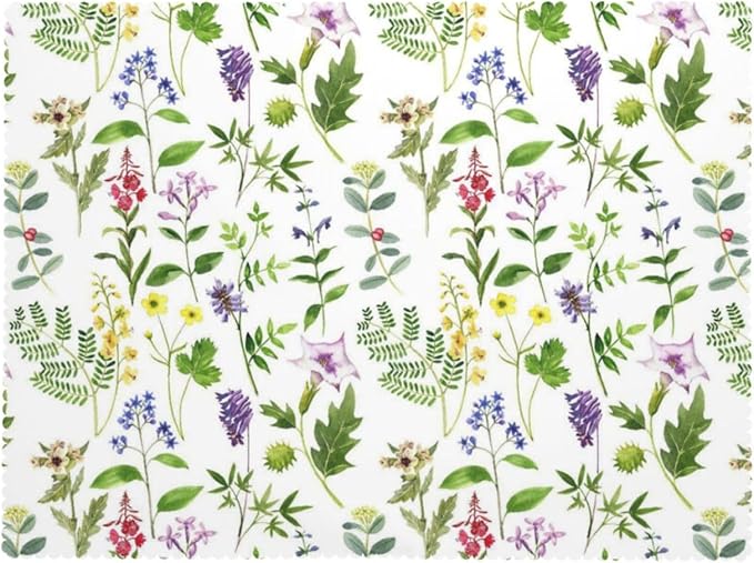 Botanical Tablecloth Green Herbs Plants Flowers Leaves Watercolor Natural Table - Image 7
