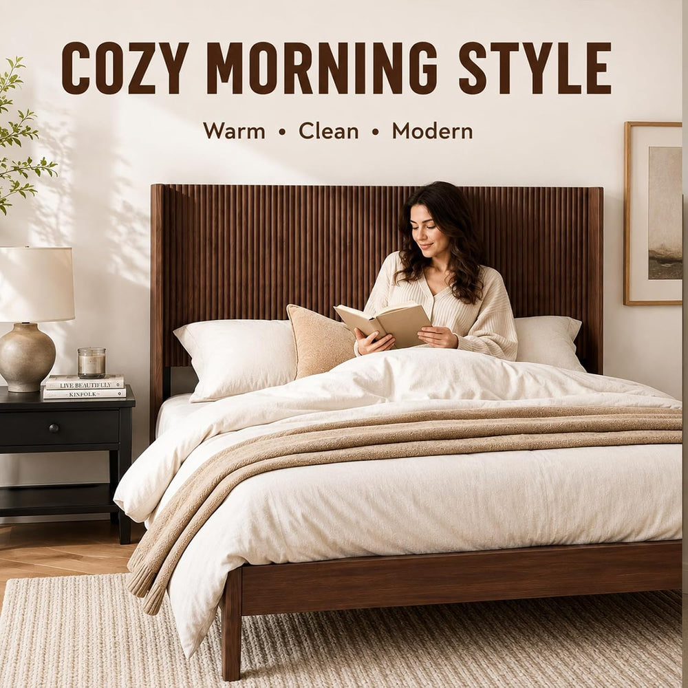 Queen Size Headboard with Adjustable Metal Brackets