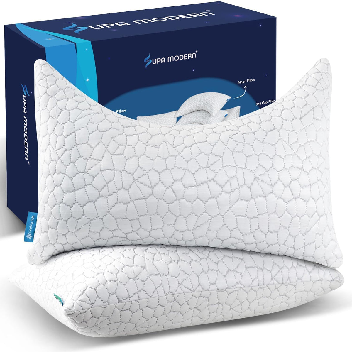 side sleeper pillow for side and back sleepers, view 9