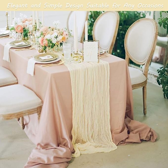 12 Pack 10Ft Cheesecloth Table Runner 35x120 Inch Boho Gauze Rustic Cheese - Image 7