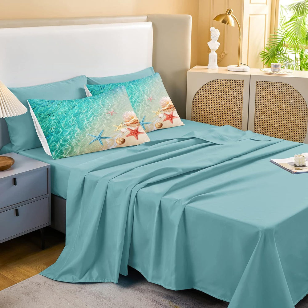 Merryword Ocean Beach Comforter Set Twin Size 6 Pieces Bed in a Bag Coastal S...