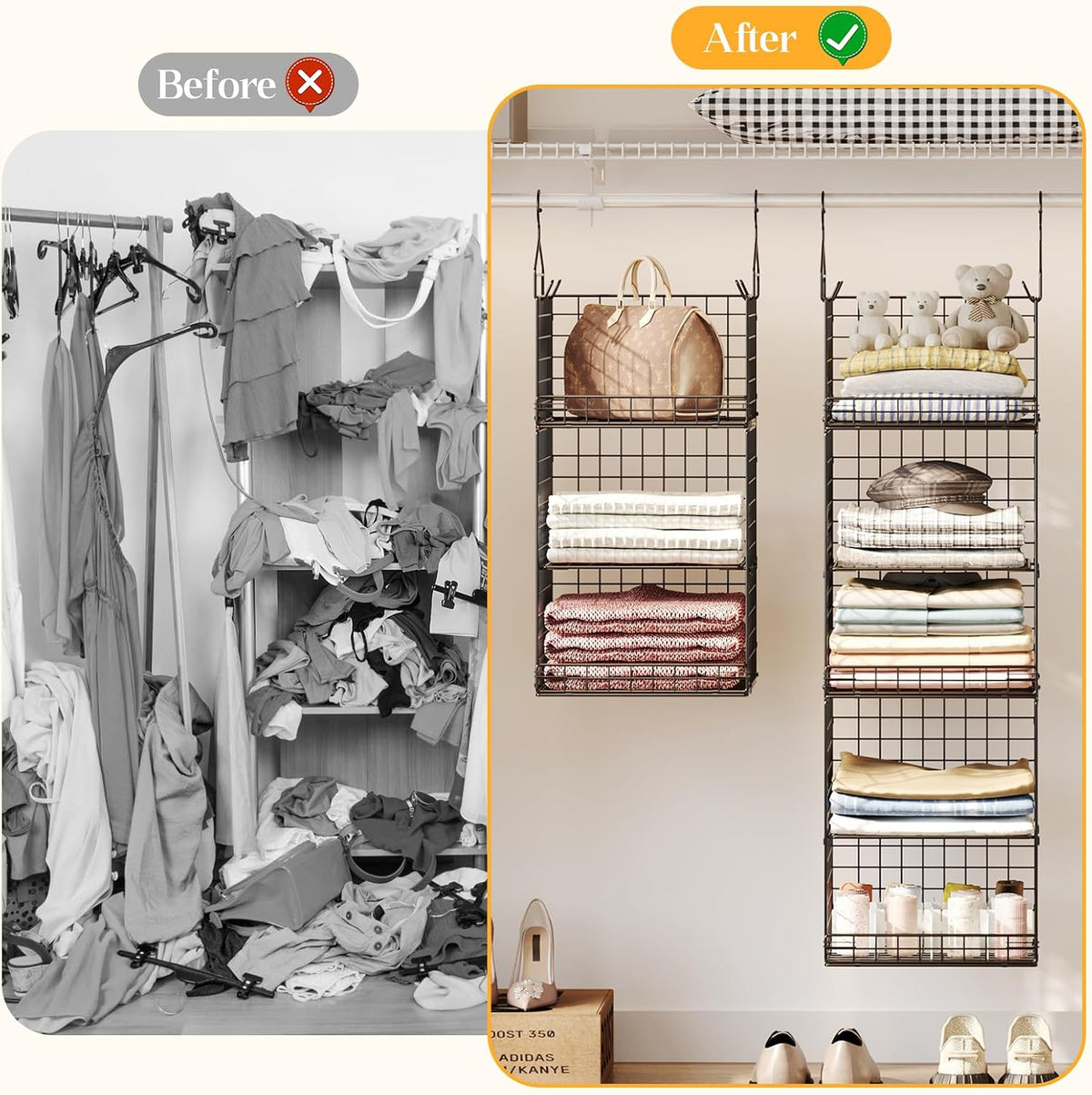 yuyetuyo 5 tier closet hanging organizer and storage, view 9
