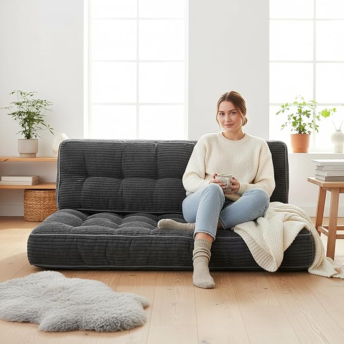 63 Inch Folding Sofa Bed Convertible Chair, 2-in-1 Convertible Boneless Sofa - Image 9