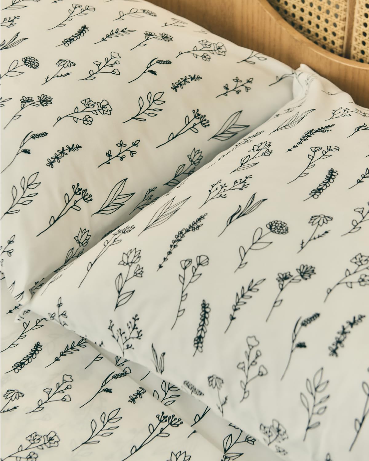 twin 3 piece boho botanical floral sheet set, view 10