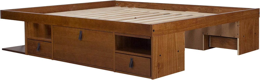 memomad Bali Storage Platform Bed Frame, Queen Size, Caramel Brown