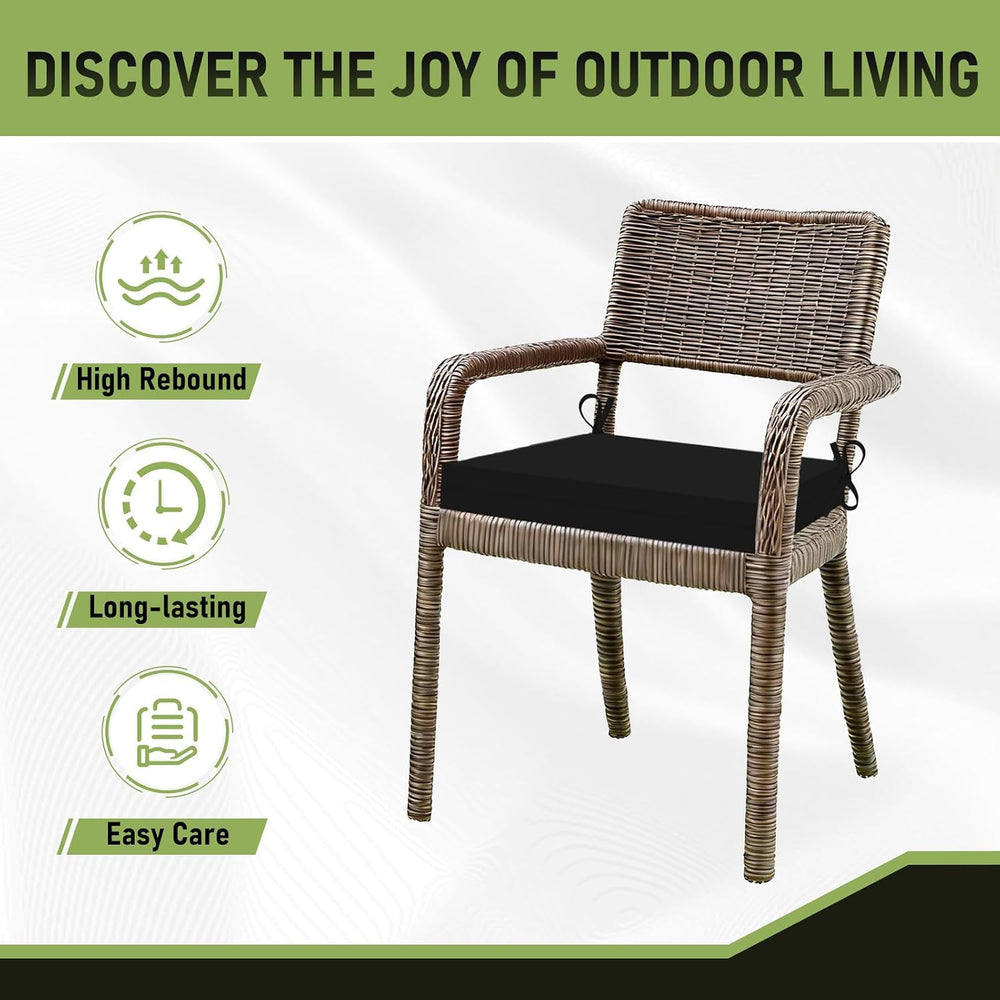Basic Beyond Outdoor Chair Cushions Set of 2, Square Corner Outdoor Cushions ...