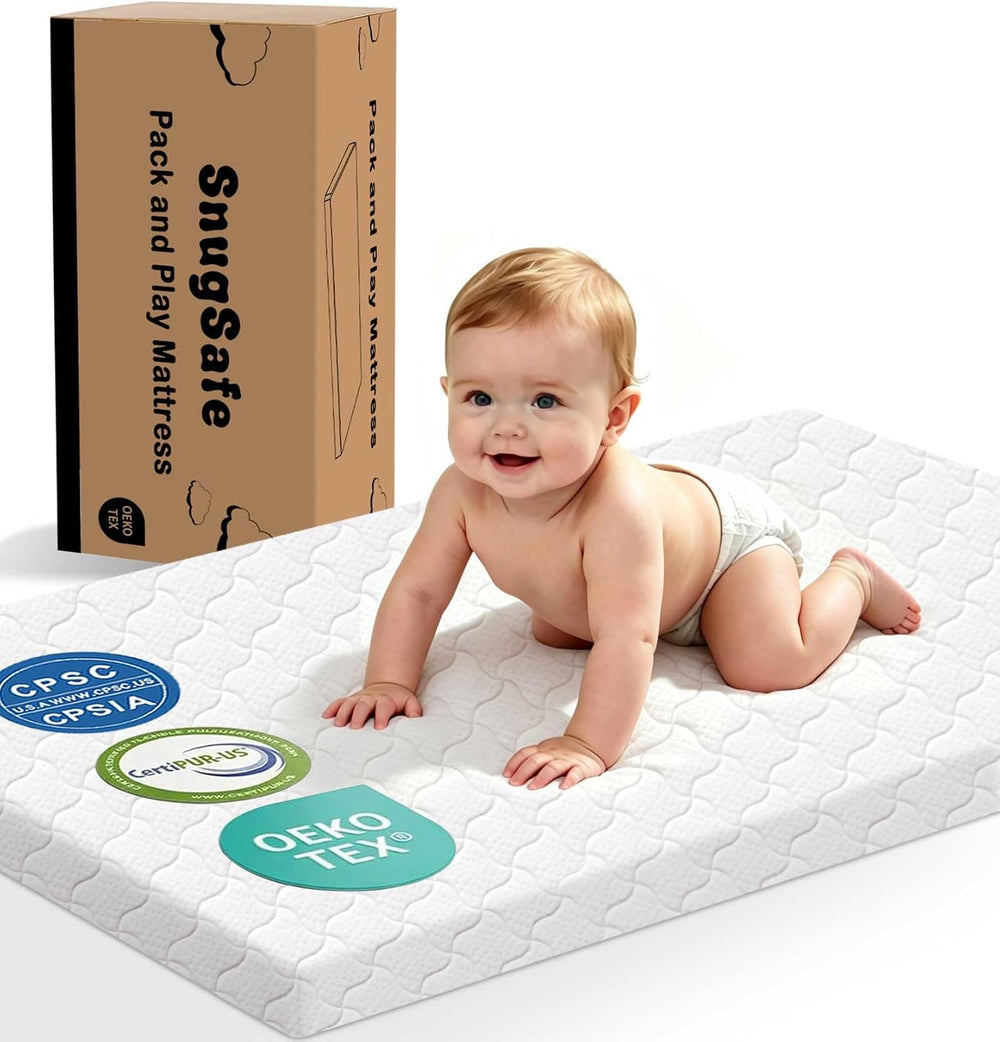 Pack and Play Mattress, 38"x26"x1.5" Portable Playard Mattress...