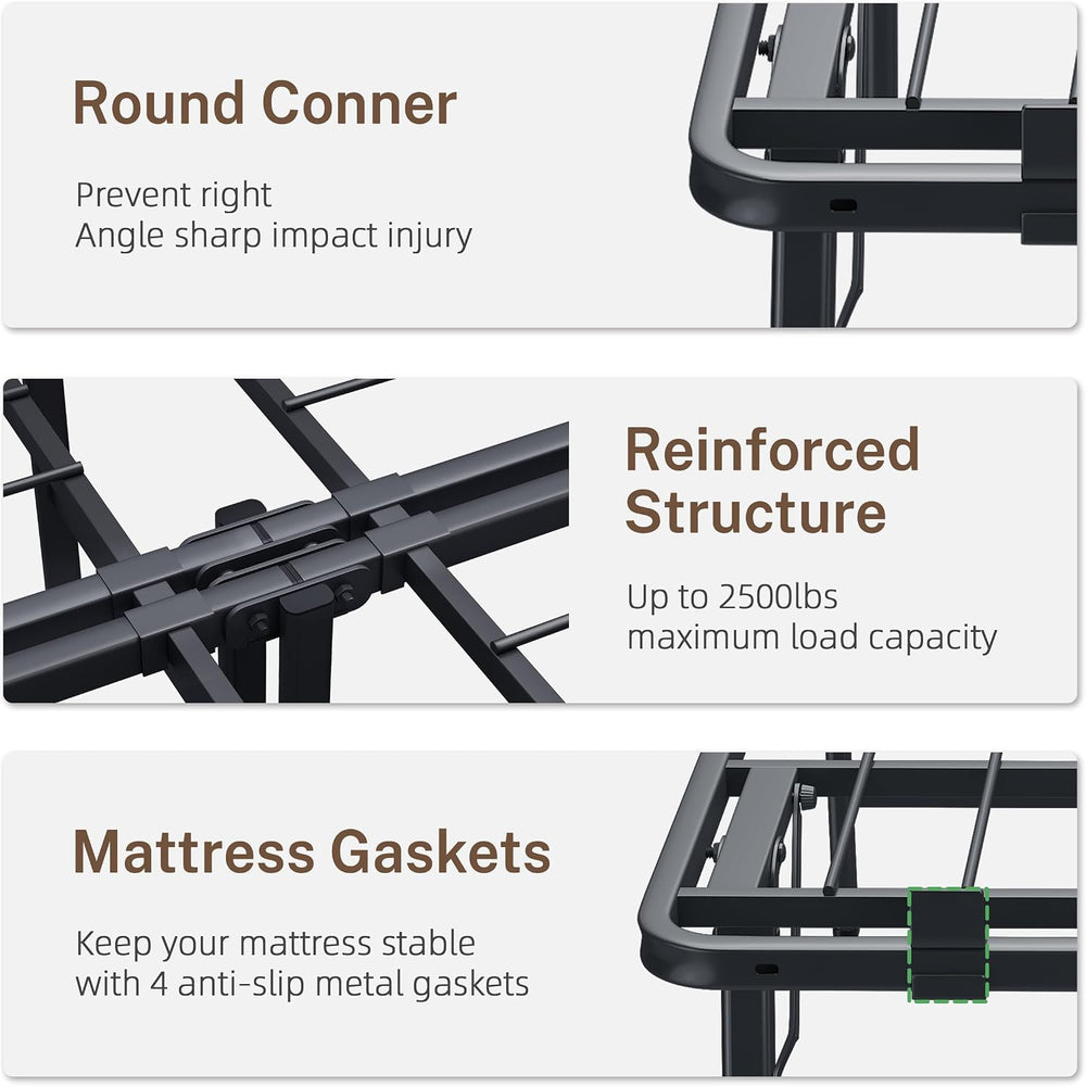 VIPSHOW 18 Inch Queen Metal Folding Bed Frame,Tool-Free Assembly Platform
