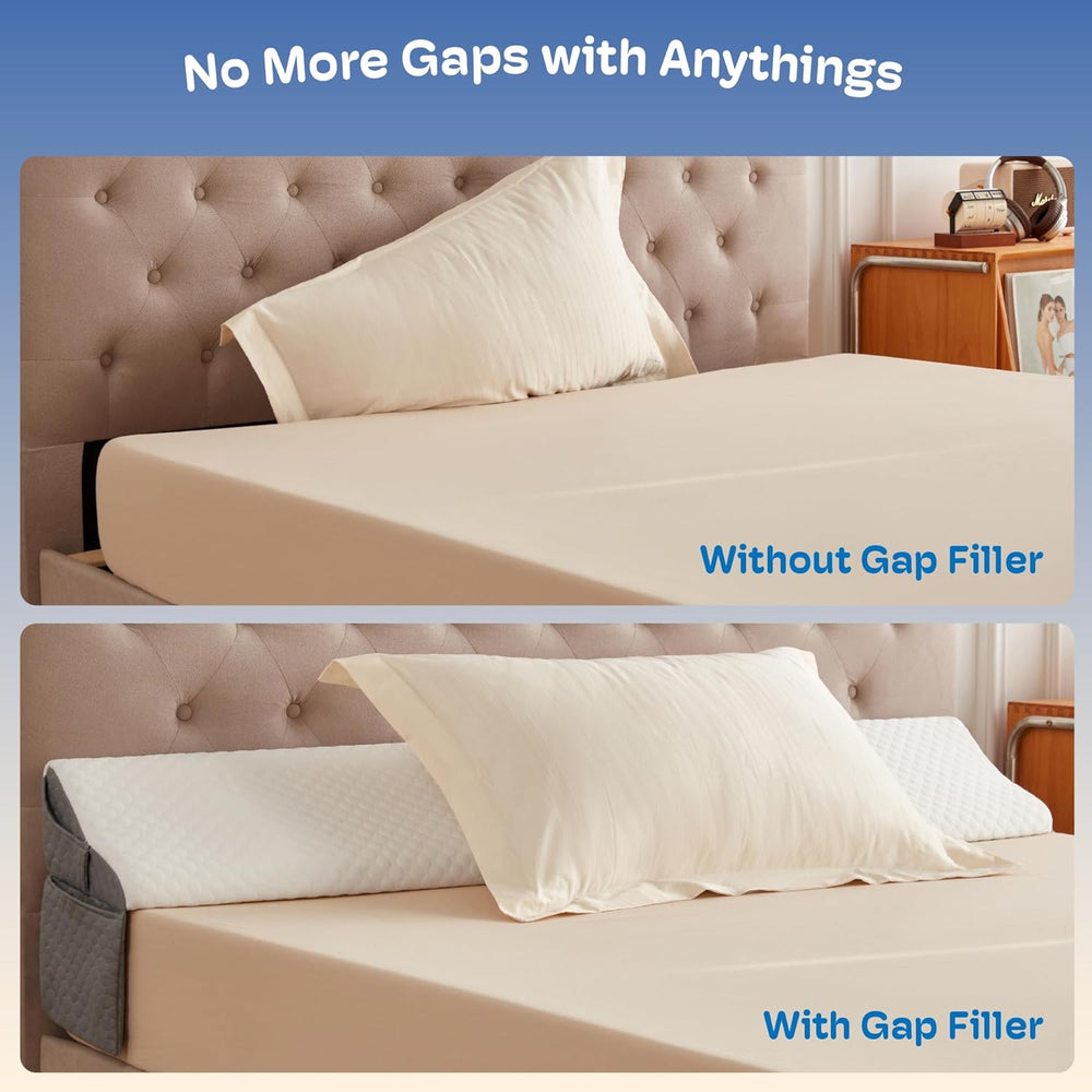King Size Bed Wedge Pillow Headboard, Pillow Wedge for Headboard Gap(0-8")