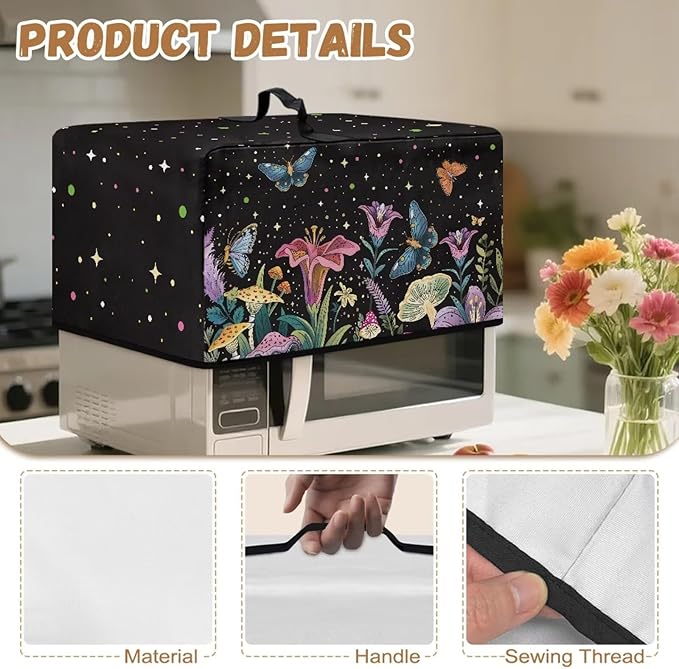 Microwave Oven Cover, Butterfly Heat-Resistant Polyester Machine Protector - Image 7