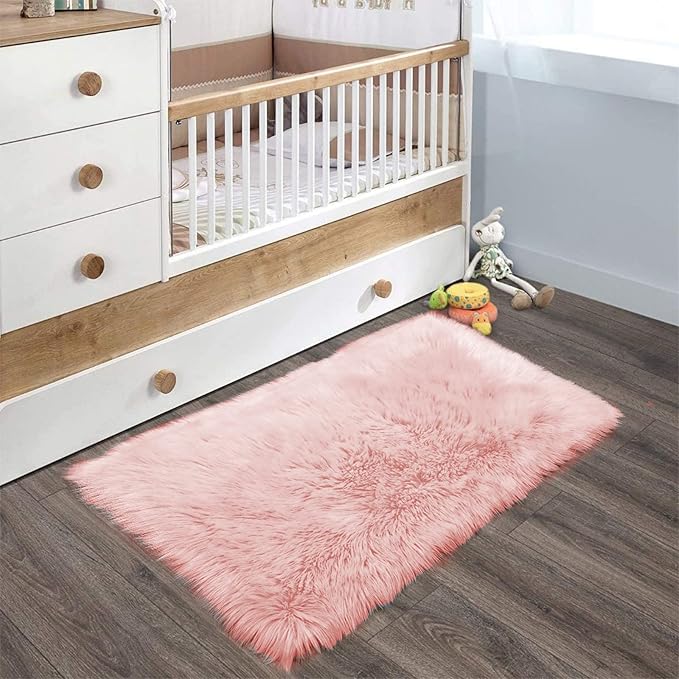 Latepis Pink 2x3 Faux Fur Rug for Bedroom Decor for Teen Girls Throw Fuzzy - Image 7
