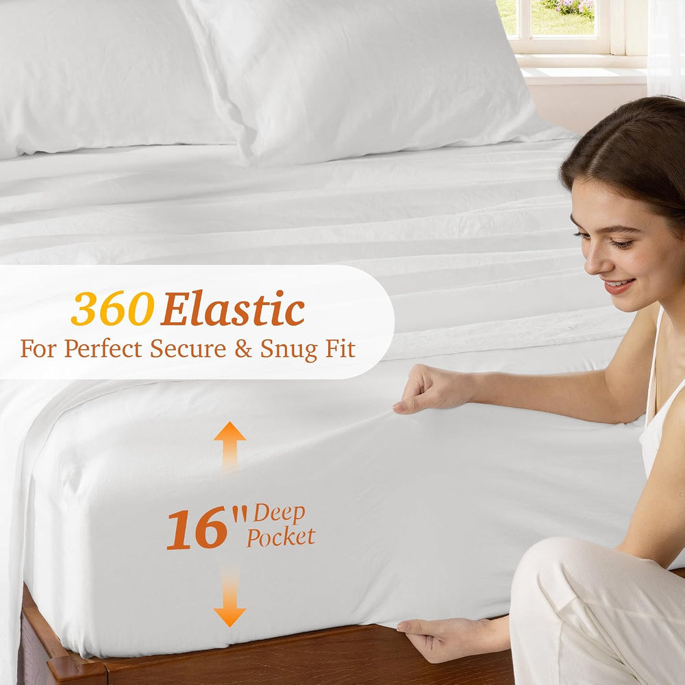 100% French Pure Linen Sheets King Size,Soft & Durable