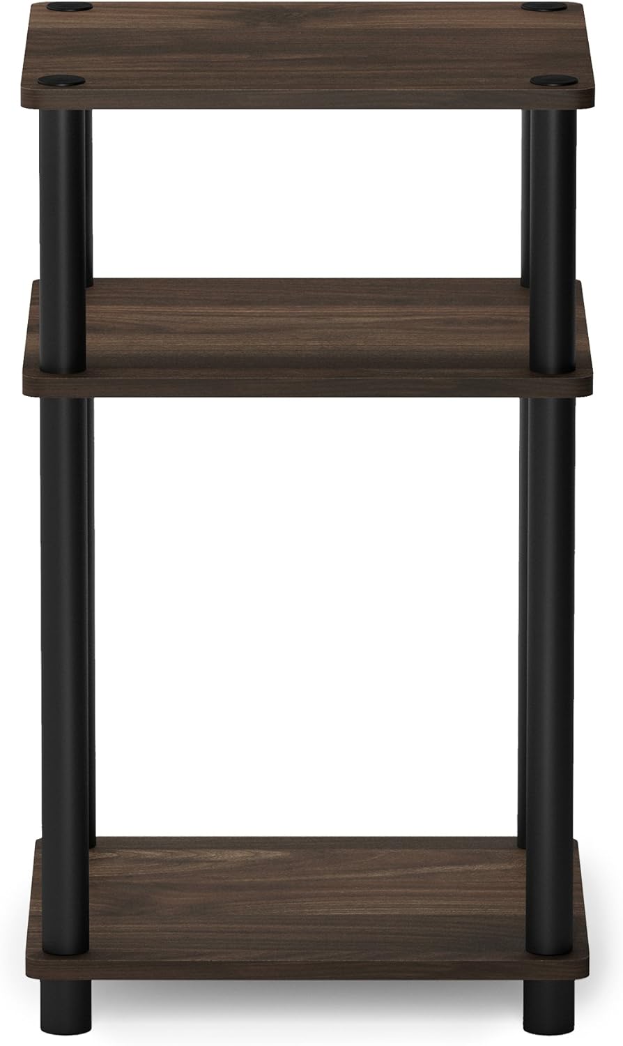 Furinno JUST Toolless 3-Tier Side Table Set of 2, Columbia Walnut