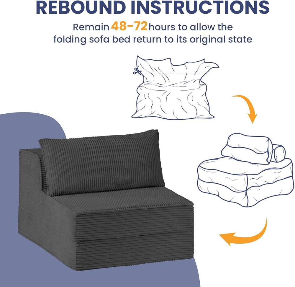 Erament Folding Sofa Bed, 8" Convertible Sleeper Sofa Fold Out Chair Bed...