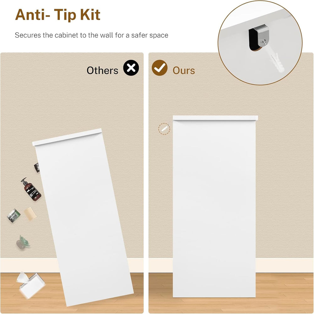 TEENFON 57.1"W White Dresser for Bedroom, Modern 9 Drawer Dresser with M...