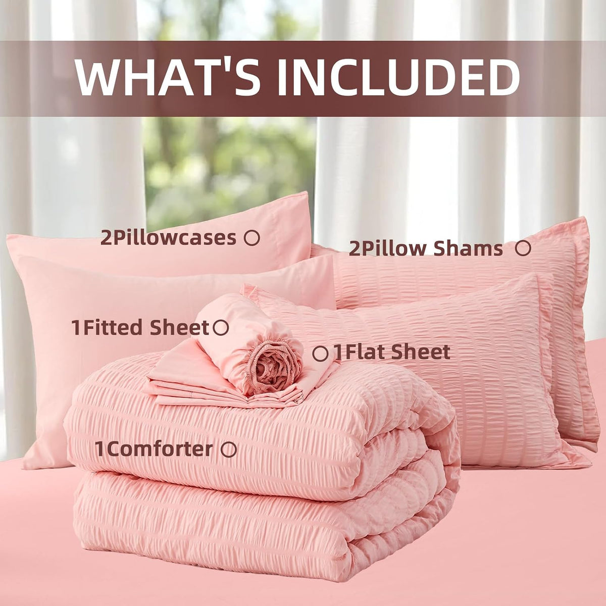 fuanna pink full size comforter sets for girls, view 9