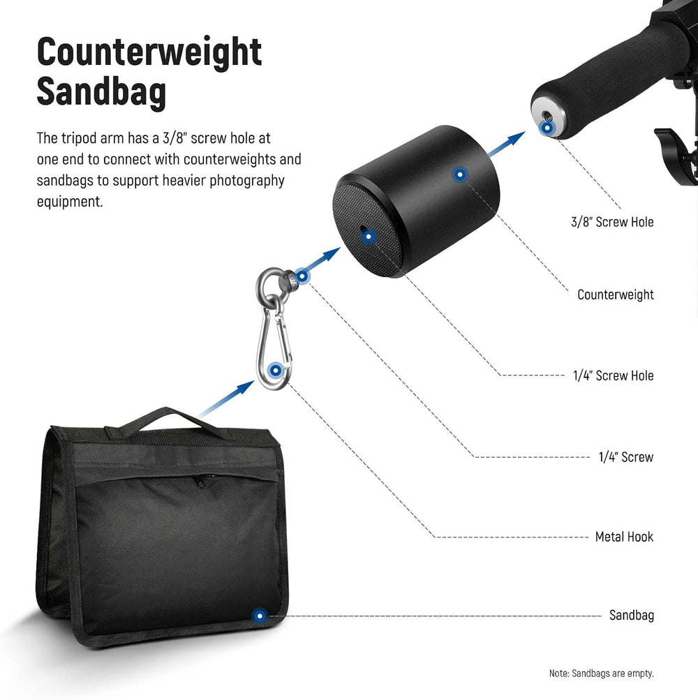NEEWER Air Cushioned Aluminum Light Stand, 9.8ft/3m Adjustable Photography St...