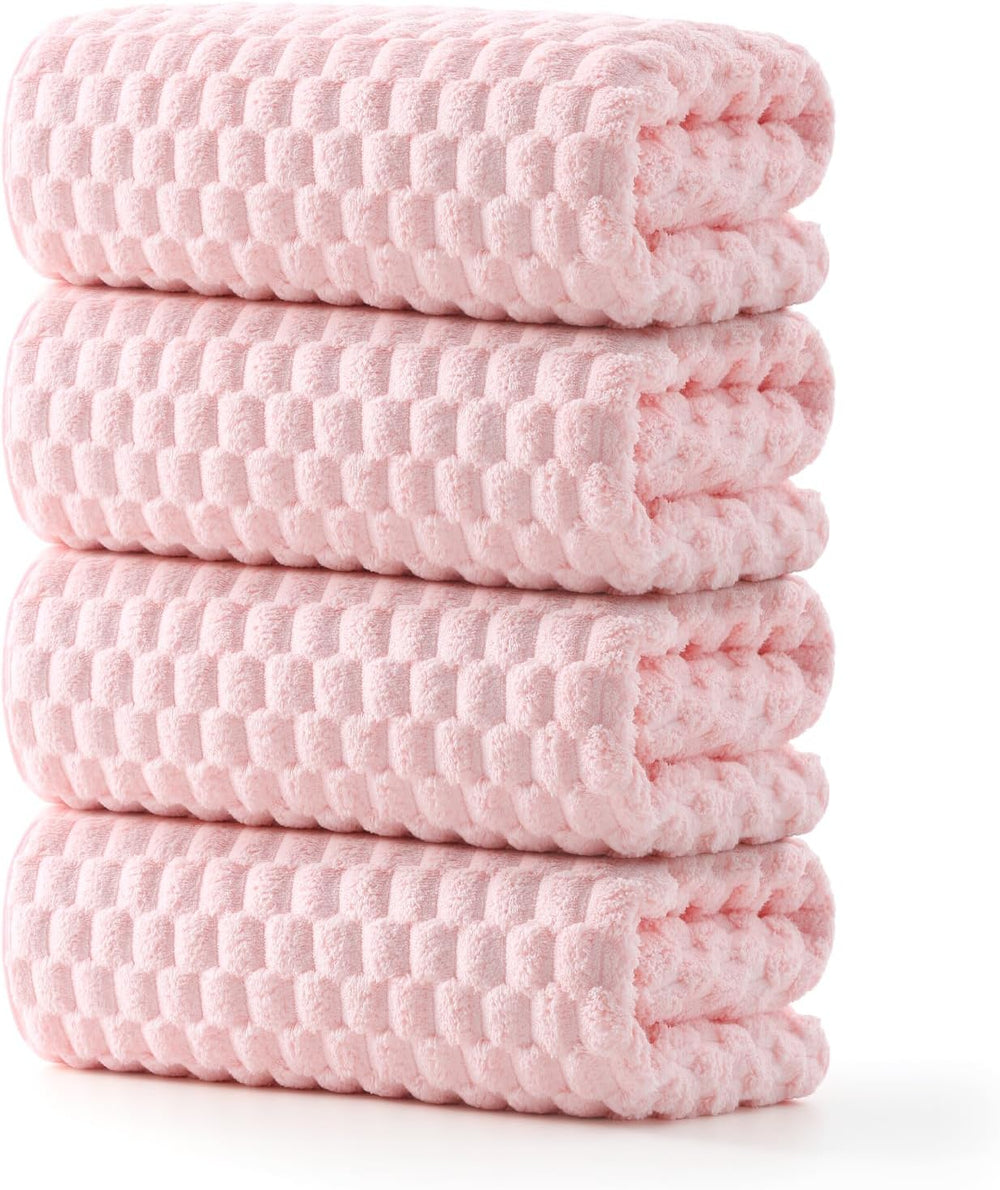 REDKISS 4 Pack Pink Bath Towels for Bathroom, Ultra Soft, 27"x55"
