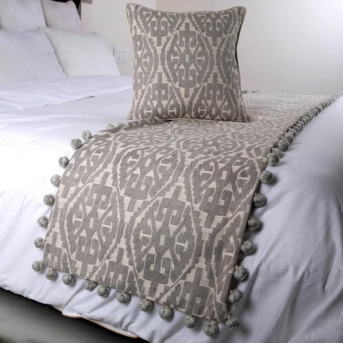 The HomeCentric Grey Bed Runner, Queen Size 74"x18" Decorative Bed Runner - Image 4