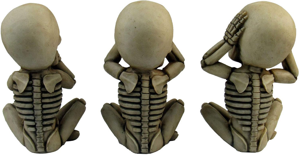 DWK Morbid Morals See Hear Speak No Evil Mini Skeleton Figurines | Macabre fo...